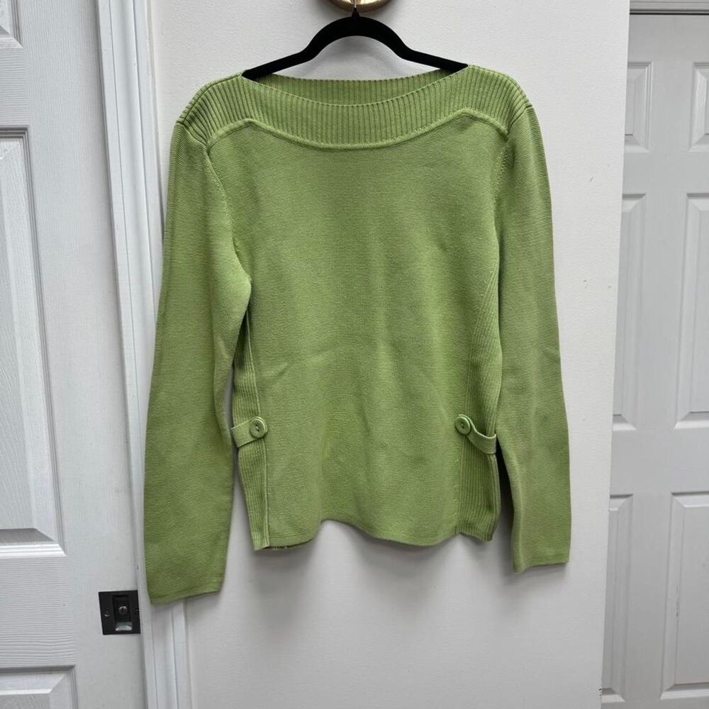 Pistachio Green Cotton Ribbed Sweater